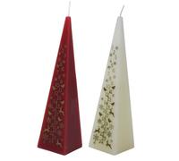 Traditional Christmas 20cm Advent Candles - Red White - Set of 2