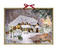 Traditional Christmas Advent Calendar | Winter Cottage In The Woods Advent Calendar | Snowman Picture Advent Calendar