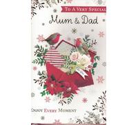 Traditional Christmas Card, 9 x 6 inches, Mum and Dad Design with Robin