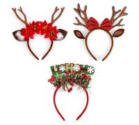 Traditional Christmas Decorations 1PCS Christmas Headbands for Women, AntlerHeadbands, Cute Hairpins, Deer Horn ChristmasHeadbands(Style 3)