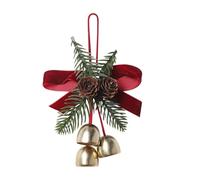 Traditional Christmas Decorations 1Pcs Velvet Christmas Bows With Bells Pinecone Christmas Tree Hanging Ornaments for Home Decoration Happy New Year Gift Navidad(C)