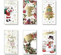 Traditional Christmas Money Wallets, Pack of 6, 9 x 16 cm, Gold Foil Design