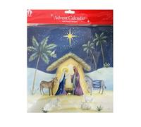 Traditional Christmas Nativity Advent Calendar with Envelop| Jesus Born| XMAS Count Down, Seasons Greetings Festive Design| Unfilled, Various Designs and Sizes (Nativity Design 6)