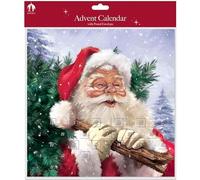 Traditional Christmas Santa Advent Calendar with Envelop| XMAS Count Down, Seasons Greetings Festive Design| Unfilled, Various Designs and Sizes (Santa6)