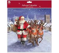 Traditional Christmas Santa Advent Calendar with Envelop| XMAS Count Down, Seasons Greetings Festive Design| Unfilled, Various Designs and Sizes (Santa9)