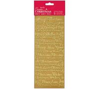 Traditional Christmas Sentiments Outline Stickers - Gold, Single Sheet, Ideal for Card Making, Craft Projects & Scrapbooking