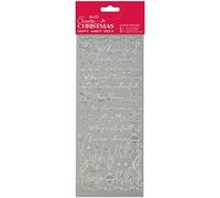 Traditional Christmas Verses Outline Stickers, Silver, Single Sheet, Ideal for Card Making, Craft Projects and Scrapbooking