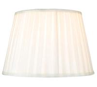 Traditional Classic Cream Faux Silk Pleated Inner Lined Lamp Shade - 14" Diameter and 60w Maximum by Happy Homewares