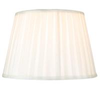 Traditional Classic Faux Silk Pleated Inner Lined Lamp Shade Happy Homewares Cream 14 inches