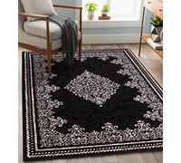 Traditional Classic Medallion Bordered Douglas Carpet Bedroom Living Room Rug Black Small 80x150 cm (2'7''x4'11'')