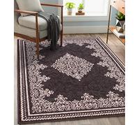 Traditional Classic Medallion Bordered Douglas Carpet Bedroom Living Room Rug Dark Grey Medium 120x160 cm (3'11''x7'6'')