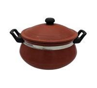 Traditional Clay Handi Pot for Cooking with Lid & Handles - 100% Natural Terracotta Cookware - 2L, 3L or 4L Biryani Handi for Gas Stove - Earthen Pot for Curries, Dals, Stews (2 litres)