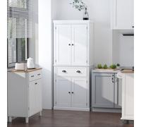 HOMCOM Traditional Colonial Freestanding Kitchen Pantry Cupboard Storage Cabinet