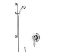 Traditional Concealed Manual Valve & Slide Rail Shower Set - Chrome/White - Balterley