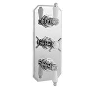 Traditional Concealed Triple Thermostatic Shower Valve, 2 Outlets - Chrome - Balterley