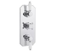 Traditional Concealed Triple Thermostatic Shower Valve with 2 Outlets in Chrome