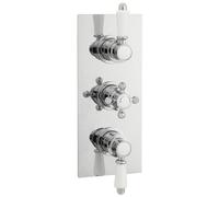 Traditional Concealed Triple Thermostatic Shower Valve with 2 Outlets in Chrome Finish by Balterley