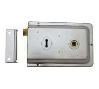 Traditional Contract Rim Deadlock 152 x 102mm Satin Chrome Door Latch Loops Multi One Size