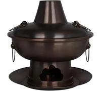 Traditional Copper Hot Pot for Multi-Person Family Dining, Ideal for Charcoal Cooking and Communal Meals