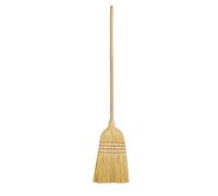 Traditional Corn Broom Heavy-Duty Indoor Outdoor Broom for Sweeping Hardwood Floors, Patios, Garages & Porches Sturdy Natural Straw Bristles with Wooden Handle