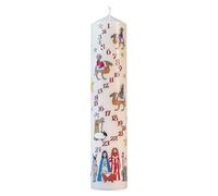 Traditional Countdown To Christmas Advent Candle | Christmas Nativity Pillar Advent Candle With Numbers | Advent Christmas Candle Festive Pillar Candl