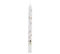 Traditional Countdown To Christmas Advent Dinner Candle - Snowman And Snowflake Design (Regular Size)