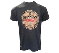 Traditional Craf Guinness T-Shirt for Men Ireland Short Sleeve Charcoal Vintage