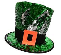 Traditional Craft Green Sequined Leprechaun Hat - Adults