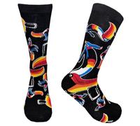 Traditional Craft Guinness - Black socks with Multicoloured Toucans - G9403