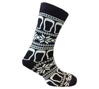 Traditional Craft Guinness Christmas Socks - Pints - Black & Cream - G9352-OS