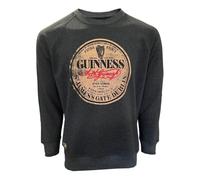 Traditional Craft Guinness Sweatshirt for Men Ireland Charcoal Vintage Label Long Sleeve