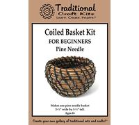 Traditional Craft Kits Coiled Basket Weaving Kit for Beginners (Pine Needle) - Weave Kit for Kids and Adults Complete with Basket Weaving Supplies and Instructional Booklets