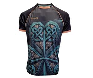 Traditional Craft Limited Ireland Shamrock Black and Green Performance T-Shirt (UK, Alpha, XL, Regular, Regular)