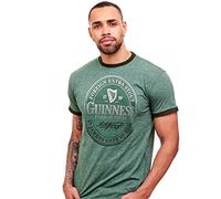 Traditional Craft Official Guinness Men T-Shirt with Irish Label Short Sleeve Tee Ireland Beer Gifts for Men 100% Cotton, Green, Medium