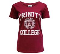 Traditional Craft Trinity College Dublin Burgundy/White Crest Ladies T-Shirt