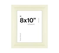 Traditional Cream 8x10 Photo Frame for 8x10 (20 x 25cm) Photos or Pictures, Plexi Glass, Freestanding or Wall Mounted Landscape or Portrait