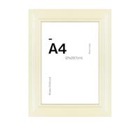 Traditional Cream A4 Photo Frame for A4 (21 x 29.7cm) Photos or Pictures, Plexi Glass, Freestanding or Wall Mounted Landscape or Portrait