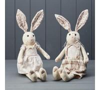 Traditional Cream Mixed Fabric Rabbits