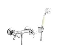 Traditional Cross Head Chrome Mixer Shower & KIT Wall Mounted