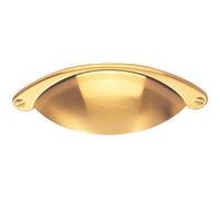 Traditional Cup Pull Handle 104 x 26mm 64mm Fixing Centres Satin Brass