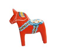 Traditional Dala Horse Ornaments Wooden Horse Sculpture Statues for Office Home Decor Living Space Desk Animal Ornament, Red