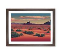 Traditional Desert Framed Print | A3 Walnut Framed Wall Art | Ready to Hang | Classic Landscape Picture | Living Room Bedroom Lounge Office