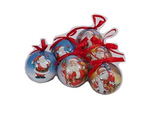 Traditional design Santa Christmas Tree Baubles set 6
