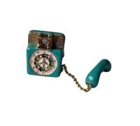Traditional Dial Phone Shaped Ring Heavy Duty Drop Oil Coated Charm Accessories Trendy Look Vintage Phone