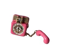 Traditional Dial Phone Shaped Ring Heavy Duty Drop Oil Coated Charm Accessories Trendy Look Vintage Phone