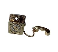 Traditional Dial Phone Shaped Ring Heavy Duty Drop Oil Coated Charm Accessories Trendy Look Vintage Phone