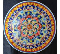Traditional Diwali Rangoli Self-Adhesive Stickers for Room Decoration Home Decorating Walls 20"x20" Round Shape (2, Design 17)