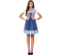 Traditional Dress Women's Knee-Length Dirndl Women's Modern Dirndl Dress Including Lace Apron 2-Piece Elegant Bavarian Outfit Classic Dirndl Dresses Refined Costume Dress for Oktoberfest