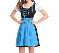 Traditional Dress Women's Modern Dirndl Short Dirndl Dress Including Dirndl Blouse Dirndl Apron 3-Piece Elegant Dirndl Dresses Classic Costume Dress Refined Bavarian Outfit for Oktoberfest