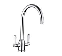 Traditional Dual Handle Kitchen Mixer Tap, Chrome